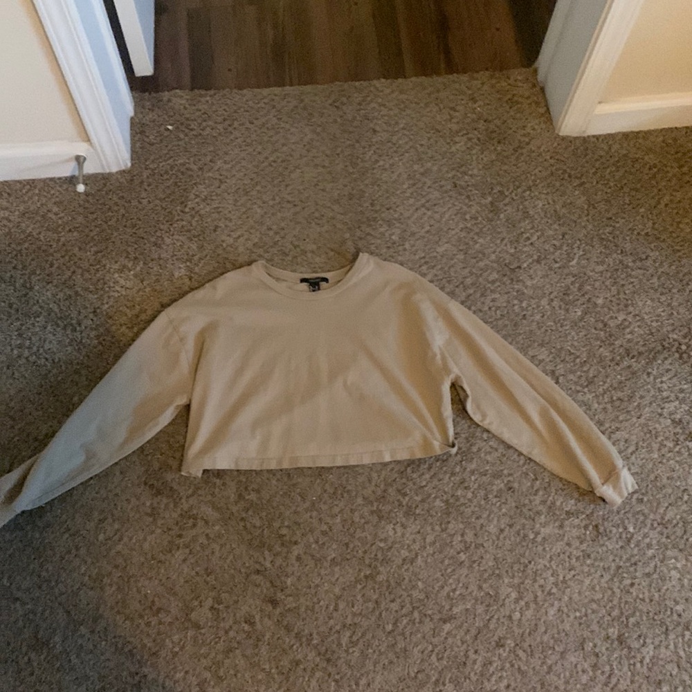 Olive green long sleeve crop top